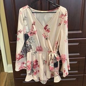 Pink Floral Romper